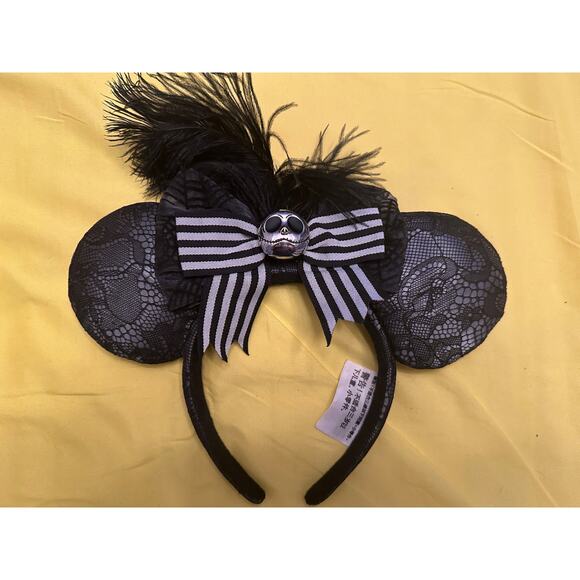 Disney Parks Nightmare Before Christmas Feathers and Bows Jack Skellington Ears